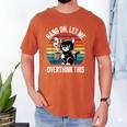 Hang On Let Me Overthink Cat Coffee Retro Introvert Men's Comfort Colors T-Shirt Yam