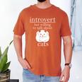 Introvert But Willing To Talk About Cats Men's Comfort Colors T-Shirt Yam