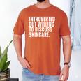 Introverted But Willing To Discuss Skincare Introvert Men's Comfort Colors T-Shirt Yam