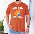 Just A Girl Who Loves Dogs And Books Reading Dog Puppy Lover Men's Comfort Colors T-Shirt Yam