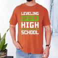 Leveling Up To High School Tee Shirt Gaming Graduation Men's Comfort Colors T-Shirt Yam