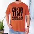 New Dad Est Keep Tiny Human Alive First Time Father's Day Men's Comfort Colors T-Shirt Yam