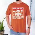 New Dad Prepared For Diaper Duty Daddy Diaper Duty Men's Comfort Colors T-Shirt Yam
