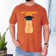 Orange Tabby Cat Graduation Distressed Shirt For Grads For Men Women Girls Kids Men's Comfort Colors T-Shirt Yam