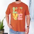 Peace Sign Love Groovy Vibes Costume Nostalgia 1980s Fashion Men's Comfort Colors T-Shirt Yam