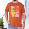 Peace Sign Love Groovy Vibes Costume Nostalgia 1980s Fashion Men's Comfort Colors T-Shirt Yam
