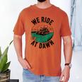 We Ride At Dawn Lawn Mower Zero-Turn Dad Mowing Men's Comfort Colors T-Shirt Yam