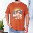 I Like Sharks & Maybe Like 3 People Humor Introverts Summer Men's Comfort Colors T-Shirt Yam