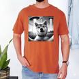 Shiba Inu Dog Dad Mom Graphic Selfie UFOs Weird Aliens Men's Comfort Colors T-Shirt Yam