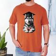 Siberian Husky Dog Graduation Cap Training School Graduate Men Women Kids Men's Comfort Colors T-Shirt Yam