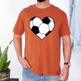 Soccer Ball Heart Idea For Mom Dad Kids T-Shirt Men's Comfort Colors T-Shirt Yam