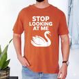 Stop Looking At Me Swan Introvert Humor Men's Comfort Colors T-Shirt Yam Stop Looking At Me Swan Introvert Humor Men's Comfort Colors T-Shirt Yam