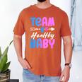 Team Healthy Baby Gender Reveal Pregnancy Mom Dad Men's Comfort Colors T-Shirt Yam