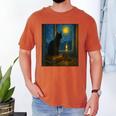Van Gogh Starry Night Art Cat And Book Lovers Men's Comfort Colors T-Shirt Yam Van Gogh Starry Night Art Cat And Book Lovers Men's Comfort Colors T-Shirt Yam