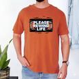 VHS Tape Rewind Glitch 90s Retro Nostalgia Please Rewind Men's Comfort Colors T-Shirt Yam