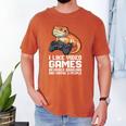 I Like Video Games Bearded Dragon Gamer Introvert Mood Men's Comfort Colors T-Shirt Yam