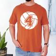 Volleyball Player 4 Volleyball Mom Dad Jersey Number 4 Men's Comfort Colors T-Shirt Yam