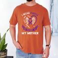 I Wear Purple In Memory Of Mother Mom Alzheimers Back Print Men's Comfort Colors T-Shirt Yam I Wear Purple In Memory Of Mother Mom Alzheimers Back Print Men's Comfort Colors T-Shirt Yam