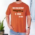 What's Brown And Sticky A Stick -Dad Jokes- Men's Comfort Colors T-Shirt Yam