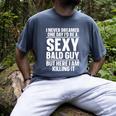 Bald Guy Art For Men Dad Sexy Bald People Bald Man Men's Comfort Colors T-Shirt Denim