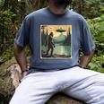 Bigfoot Sasquatch Alien Spaceship UFO Introvert Bruh Men's Comfort Colors T-Shirt Denim