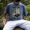 Camo USA Flag Bison Camouflage Hunting Wildlife Hunter Dad Men's Comfort Colors T-Shirt Denim