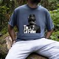 The Catfather Fathersday Best Birthday Cat Dad Men's Comfort Colors T-Shirt Denim