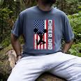 Cheer Dad American Flag Cheerleader Support Men's Comfort Colors T-Shirt Denim