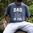 Dad Of Five Father Of 5 Proud Dad Of 5 Father Of Five Men's Comfort Colors T-Shirt Denim