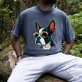 Dad Mom Cool Dog Sunglasses Boston Terrier Men's Comfort Colors T-Shirt Denim
