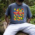 Dad And Mom Dada Birthday Boy Building Bricks Family Party Men's Comfort Colors T-Shirt Denim