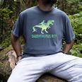 Daddysaurus T Rex Dinosaur Daddy Saurus Dad 2 Two Kids Dino Men's Comfort Colors T-Shirt Denim