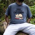 Easily Distracted By Cats And Books Cute Book Lover Men's Comfort Colors T-Shirt Denim