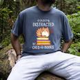 Easily Distracted By Cats And Books Reading Lover Bookish Men's Comfort Colors T-Shirt Denim