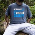 My Favorite Cheerleader Calls Me Daddy Cheer Dad Fathers Day Men's Comfort Colors T-Shirt Denim
