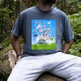 Frutiger Aero Aesthetic Tech Cherry Blossom Fishes Bubbles Men's Comfort Colors T-Shirt Denim