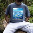 Frutiger Aero Aesthetic Tech Ocean Underwater Fishes Men's Comfort Colors T-Shirt Denim Frutiger Aero Aesthetic Tech Ocean Underwater Fishes Men's Comfort Colors T-Shirt Denim