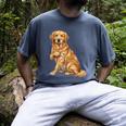 Golden Retriever I Love Dad Dog Dad Father's Day Men's Comfort Colors T-Shirt Denim