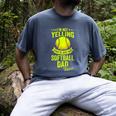 I'm Not Yelling This Is Just My Softball Dad Voice Men's Comfort Colors T-Shirt Denim