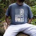 Pomsky Dad American Flag Pomsky Owner Pomsky Lover Men's Comfort Colors T-Shirt Denim