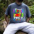 Proud Step-Dad Of 2023 Pre-K Graduate Fathers Day Graduation Men's Comfort Colors T-Shirt Denim