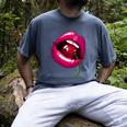 Rainbow Lips With a Cherry In The Mouth 80s Nostalgia Premium Tri-Blend Men's Comfort Colors T-Shirt Denim Rainbow Lips With a Cherry In The Mouth 80s Nostalgia Premium Tri-Blend Men's Comfort Colors T-Shirt Denim