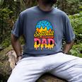 Retro Ice Cream Drip Softball Dad Game Day Dad Father's Day Men's Comfort Colors T-Shirt Denim