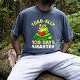 Toad-Ally 100 Days Smarter Frog Reading Book 100 School Day Men's Comfort Colors T-Shirt Denim