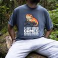 I Like Video Games Bearded Dragon Gamer Introvert Mood Men's Comfort Colors T-Shirt Denim