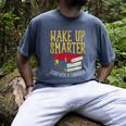 Wake Up Smarter Librarian Book Stack Premium Tri-Blend Men's Comfort Colors T-Shirt Denim