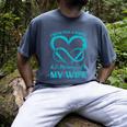I Wear Teal & Purple In Memory Of My Wife Men's Comfort Colors T-Shirt Denim I Wear Teal & Purple In Memory Of My Wife Men's Comfort Colors T-Shirt Denim