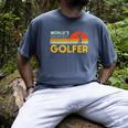 Worlds Okayest Golfer Retro Golf Joke Dad Men Women Kids Men's Comfort Colors T-Shirt Denim