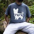 Yorkshire Terrier Papa Dog Puppy Doggie Pet Lover Yorkie Dad Men's Comfort Colors T-Shirt Denim