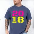 2018 Big Neon Numbers For The New Year Or Graduation Men's Comfort Colors T-Shirt Blue Jean